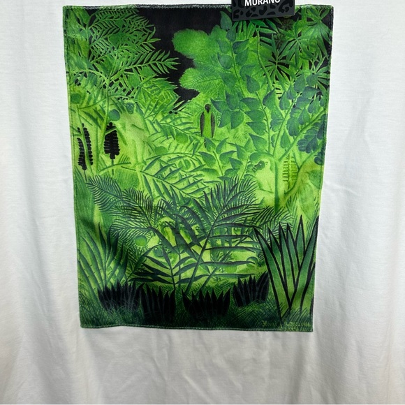 Murano Electric Jungle Collection Slim-Fit Sz M Jungle Patch Long Sleeve Blouse - Picture 8 of 8